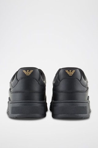 Zapatillas de piel - EA7 - Negro y dorado
