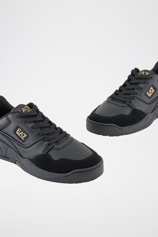Zapatillas de piel - EA7 - Negro y dorado