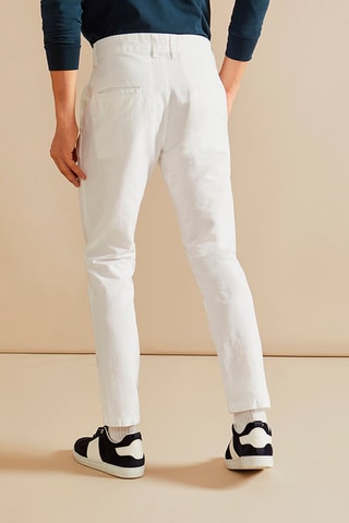 Pantalón chino de lino - Blanco