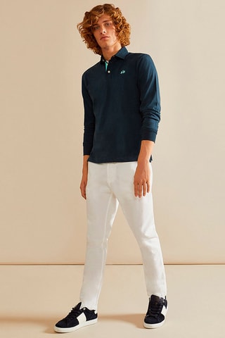 Pantalón chino de lino - Blanco
