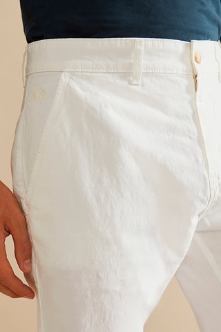 Pantalón chino de lino - Blanco