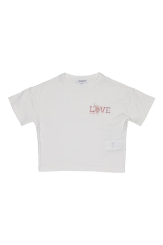 Camiseta - US Polo - Blanco y rosa