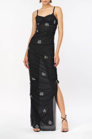 Vestido largo - Negro y gris
