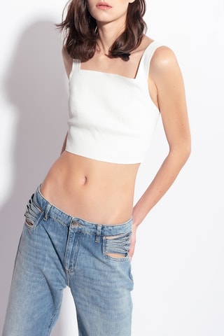 Top de lino - Blanco