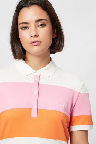 Polo - Harmont & Blaine - Blanco, naranja y rosa