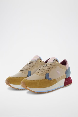Zapatillas de piel Sacha - Blanco y beige