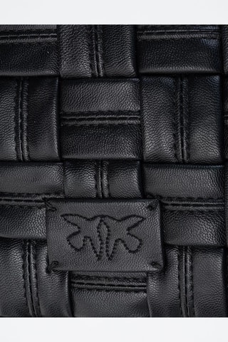 Bolso Classic Puff Weave - Negro y dorado