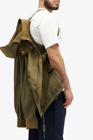Chaqueta con capucha Velan - Moncler - Verde y marrón