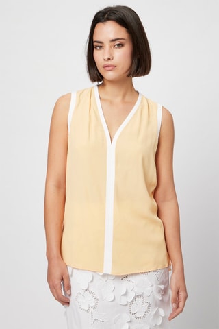 Top de seda - Harmont & Blaine - Blanco y naranja