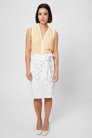 Top de seda - Harmont & Blaine - Blanco y naranja