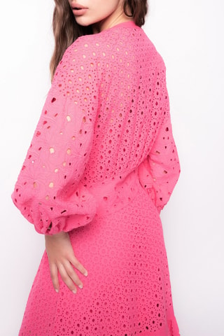 Vestido largo con bordado inglés
