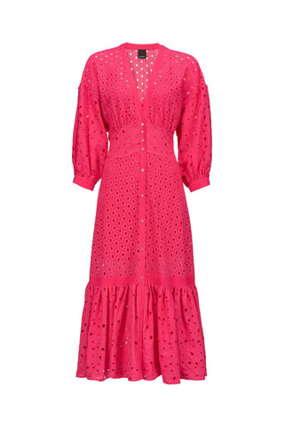 Vestido largo con bordado inglés
