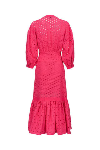 Vestido largo con bordado inglés