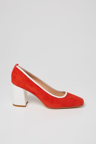 Zapatos de nobuk de tacón - Harmont & Blaine - Blanco y rojo