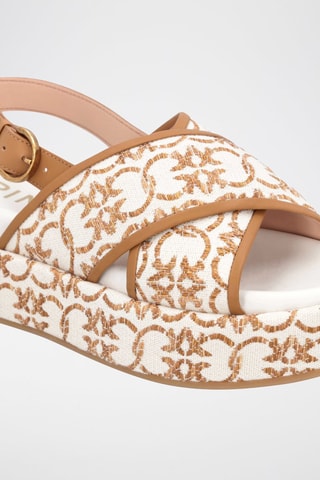 Sandalias con plataforma - Beige y blanco