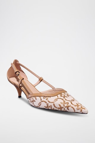Zapatos de tacón - Beige y blanco