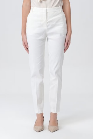 Pantalón pitillo de lino - Blanco