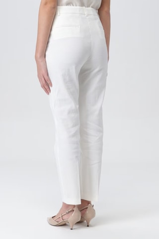 Pantalón pitillo de lino - Blanco