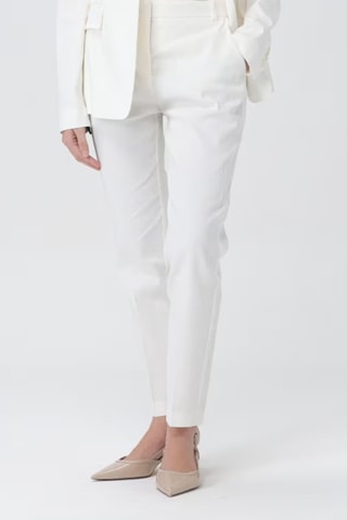 Pantalón pitillo de lino - Blanco