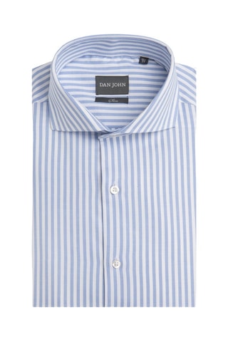 Camisa slim fit - Blanco y azul
