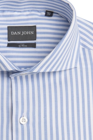 Camisa slim fit - Blanco y azul