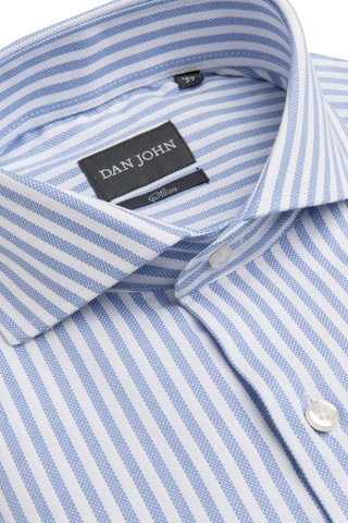 Camisa slim fit - Blanco y azul