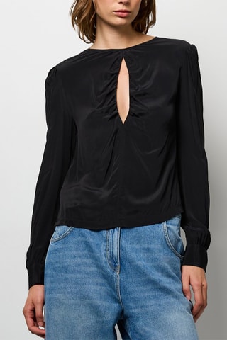 Top de seda - Negro