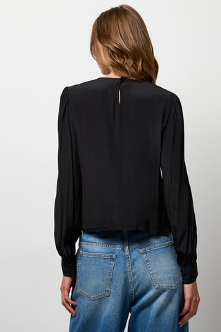 Top de seda - Negro