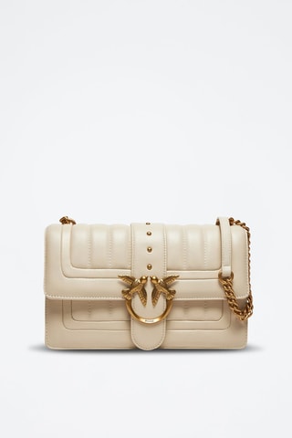 Bandolera de piel ovina - Beige y dorado