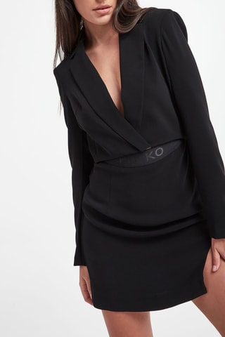 Vestido efecto doble prenda - Negro