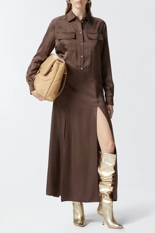 Vestido camisero - Marrón