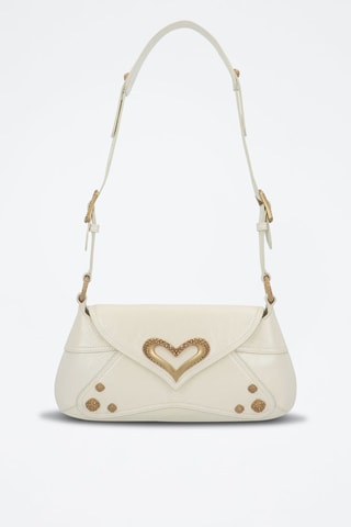 Bolso de piel - Blanco y dorado