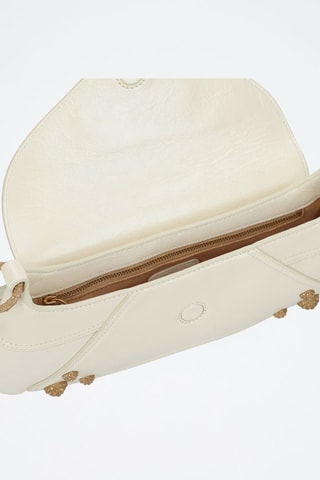 Bolso de piel - Blanco y dorado
