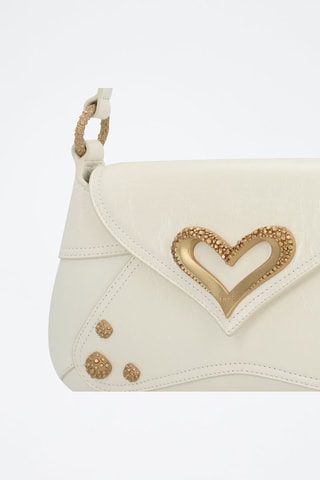 Bolso de piel - Blanco y dorado