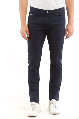 Pantalón slim fit - Azul marino y blanco