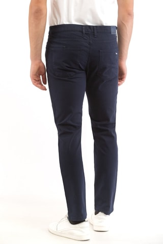 Pantalón slim fit - Azul marino y blanco