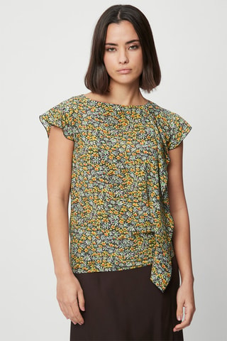 Top de seda - Harmont & Blaine - Azul y amarillo