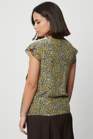 Top de seda - Harmont & Blaine - Azul y amarillo