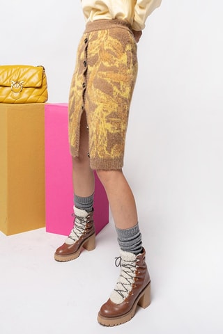 Falda - Pinko - Amarillo y marrón