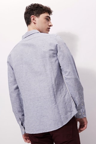 Camisa de lino - La Martina - Blanco y azul marino