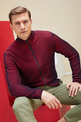Cárdigan slim fit - Incotex - Azul marino