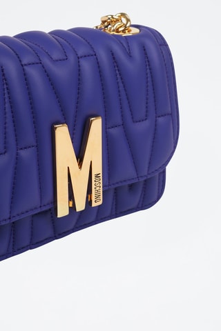 Bandolera de piel ovina  -  Moschino - Azul