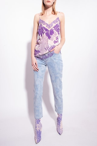 Top - Beige y violeta