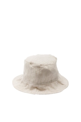Sombrero de lino - Blanco y beige