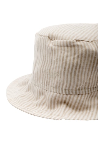 Sombrero de lino - Blanco y beige