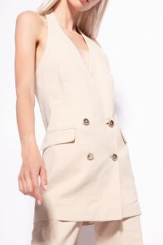 Chaleco de traje de lino - Beige