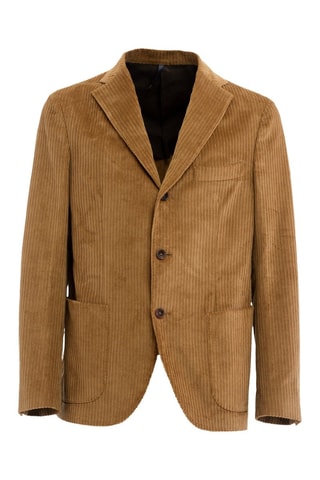 Chaqueta de traje relaxed fit de terciopelo - Incotex - Marrón claro