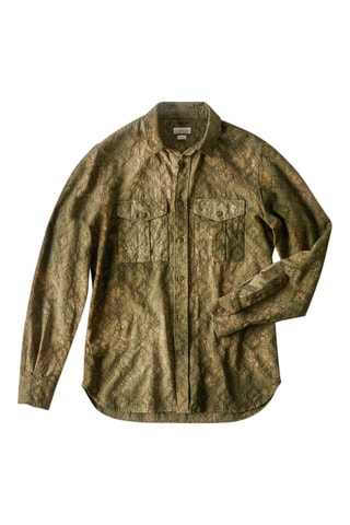 Camisa regular fit - Incotex - Beige y verde