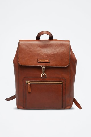 Mochila de piel Alberto - Marrón
