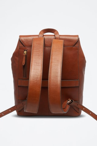 Mochila de piel Alberto - Marrón